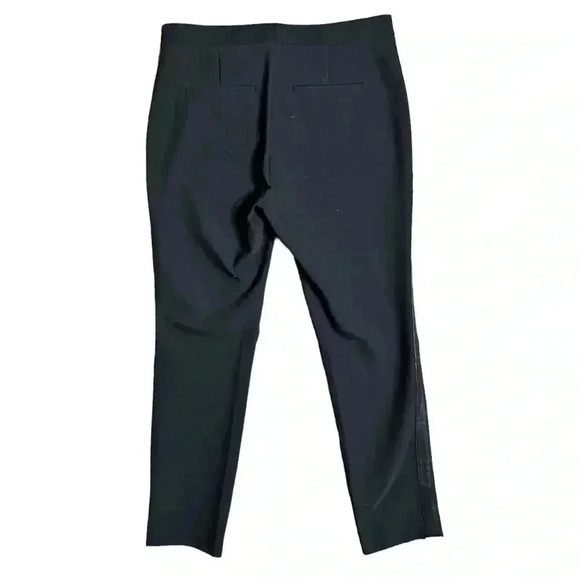 Vince Black Faux Leather Tuxedo Stripe Side Strap Trousers Pants 8 - Picture 4 of 6
